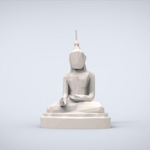 imprimable guérisseur bouddha lowpoly style miniatures défi miniature sculpture classique traditionnel statue ancien bouddhiste figurines art sculptures 3d print model - Mito3D