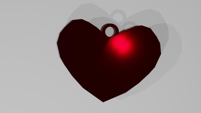 printable heart love romance symbol art shape lowpoly pendant keyring fashion other 3d print model - Mito3D