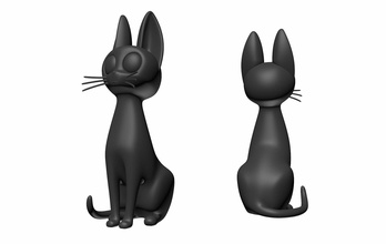 imprimible jiji negro gato juguete kiki miyazaki anime dibujos animados personaje gatito lindo muñeca japón ghibli entrega servicio figura escultura figurilla juegos juguetes 3d print model - Mito3D