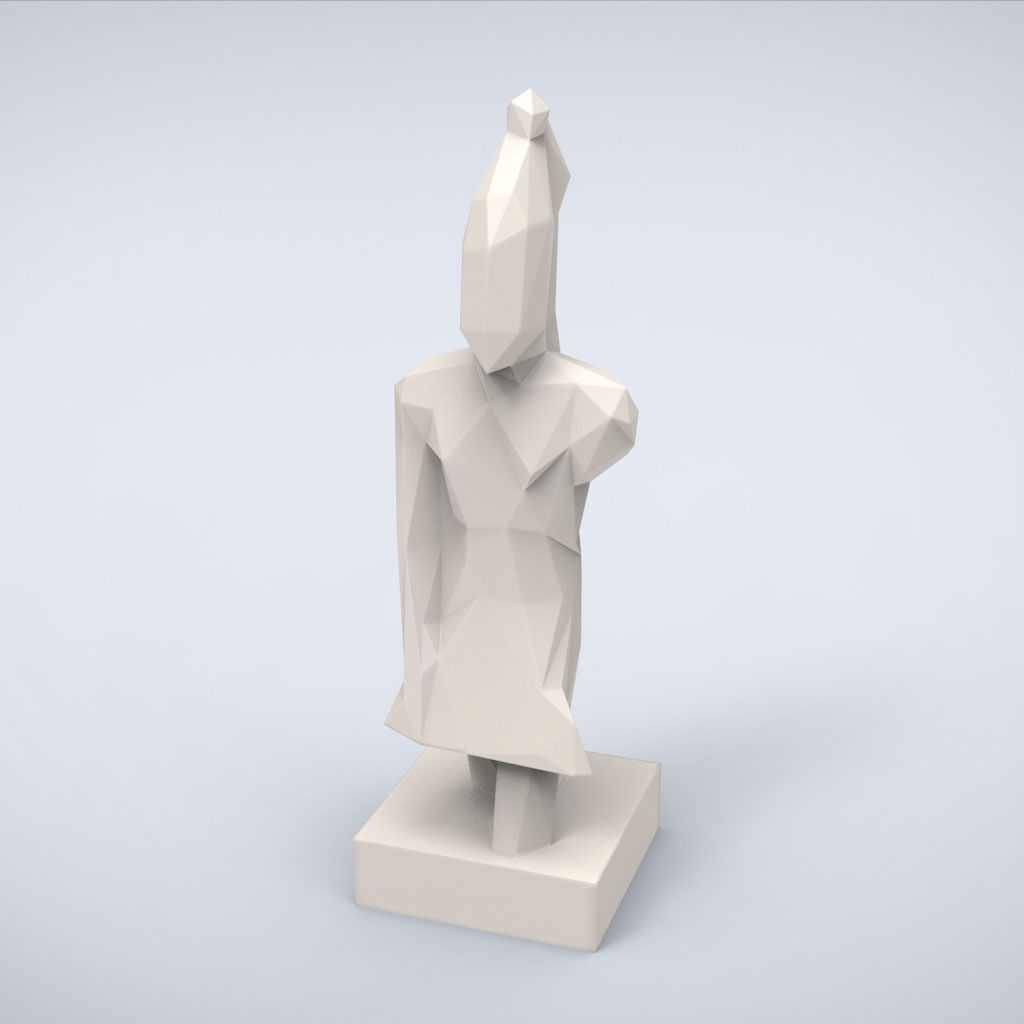 printable king lowpoly style art miniature sculpture classic classical low traditional statue ancient miniatures challenge sculptures 3D print model - Mito3D