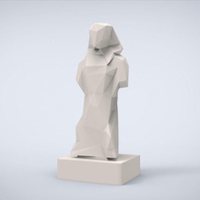 imprimable roi sesotris lowpoly style art miniature la sculpture classique faible traditionnel statue antique miniatures défi l'égypte le pharaon faraon sculptures 3d print model - Mito3D