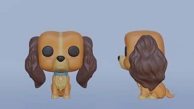 printable lady funko tramp toy character disney movie toys figure sculpture games ladyandthetramp dog 3d print model - Mito3D