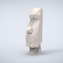 printable moai head lowpoly style miniature sculpture classic classical traditional statue ancient island easter miniatures challenge civilisations monolithic mystery pascua isla figurines art sculptures 3d print model - Mito3D