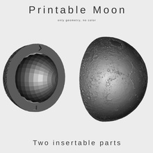imprimable de la lune - deux insérable pièces science l'espace apollo planète lunaire combinaison spatiale cratère vaisseau spatial le cosmonaute moonwalk scientifique personne visière l'astronomie physique 3d print model - Mito3D