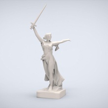 printable motherland calls lowpoly style art miniatures challenge miniature sculpture classic classical low traditional statue ancient mother land sword figurines sculptures 3d print model - Mito3D