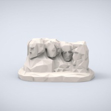 druckbar montieren rushmore lowpoly stil miniaturen herausforderung miniatur skulptur klassisch traditionell statue uralt national kunst skulpturen 3d print model - Mito3D