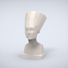 printable nefertiti bust lowpoly style art miniatures challenge miniature sculpture classic classical low traditional statue ancient egypt statuette figurines sculptures 3d print model - Mito3D