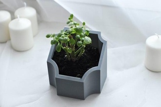imprimible plantador escritorio cuadrado crecimiento flora mueble naturaleza casa decoración 3d print model - Mito3D