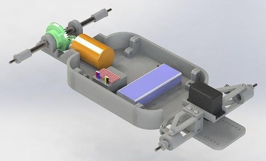 druckbar rc Wagen Maschinen Ausrüstung Modell Radio Steuerung Rahmen Hobby DIY Automobil 3d print model - Mito3D