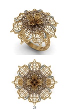 stampabile anello gioielli oro argento diamante gioiello di fidanzamento gemma matrimonio brillante la sterlina moda d'oro e bellezza diamanti anelli 3d print model - Mito3D