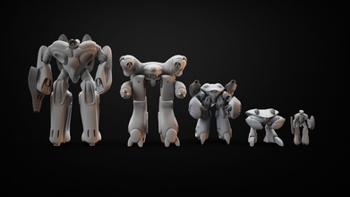 yazdırılabilir robotlar combo oyun-oyuncak scifi gelecek fütüristik karakter mular gosu ligaa gamo soilder oyunlar oyuncaklar oyuncak oyunları Yönetim Kurulu tahta zbrush katı organik mecha 3d print model - Mito3D