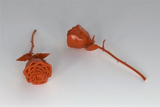 printable rose house flower plant floral nature decor botanical petal valentine love gift 3d print model - Mito3D