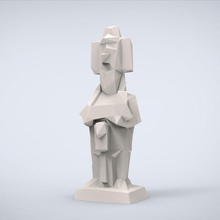 printable ruler kninch chapat lowpoly style art miniature sculpture classic classical low traditional statue ancient miniatures challenge sculptures 3d print model - Mito3D