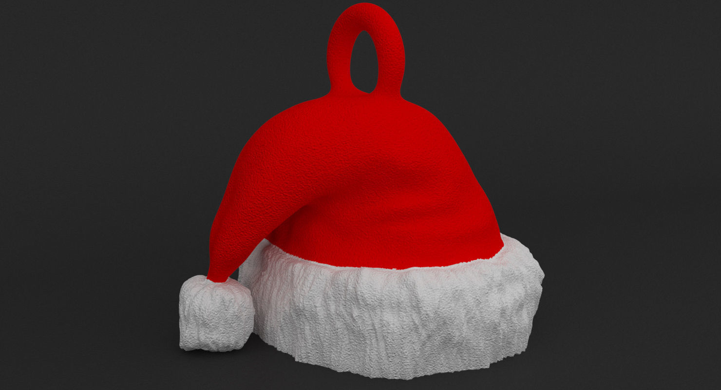 printable santa hat pendant - ornament christmas xmas holiday jewelry miniature clause pendants 3D print model - Mito3D
