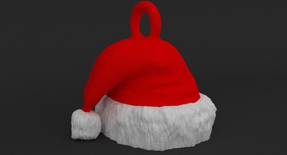 printable santa hat pendant - ornament christmas xmas holiday jewelry miniature clause pendants 3d print model - Mito3D