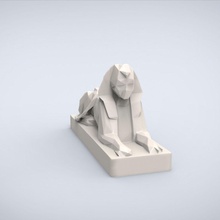 printable sphynx lowpoly style miniatures challenge miniature sculpture classic classical traditional statue ancient egypt figurines art sculptures 3d print model - Mito3D