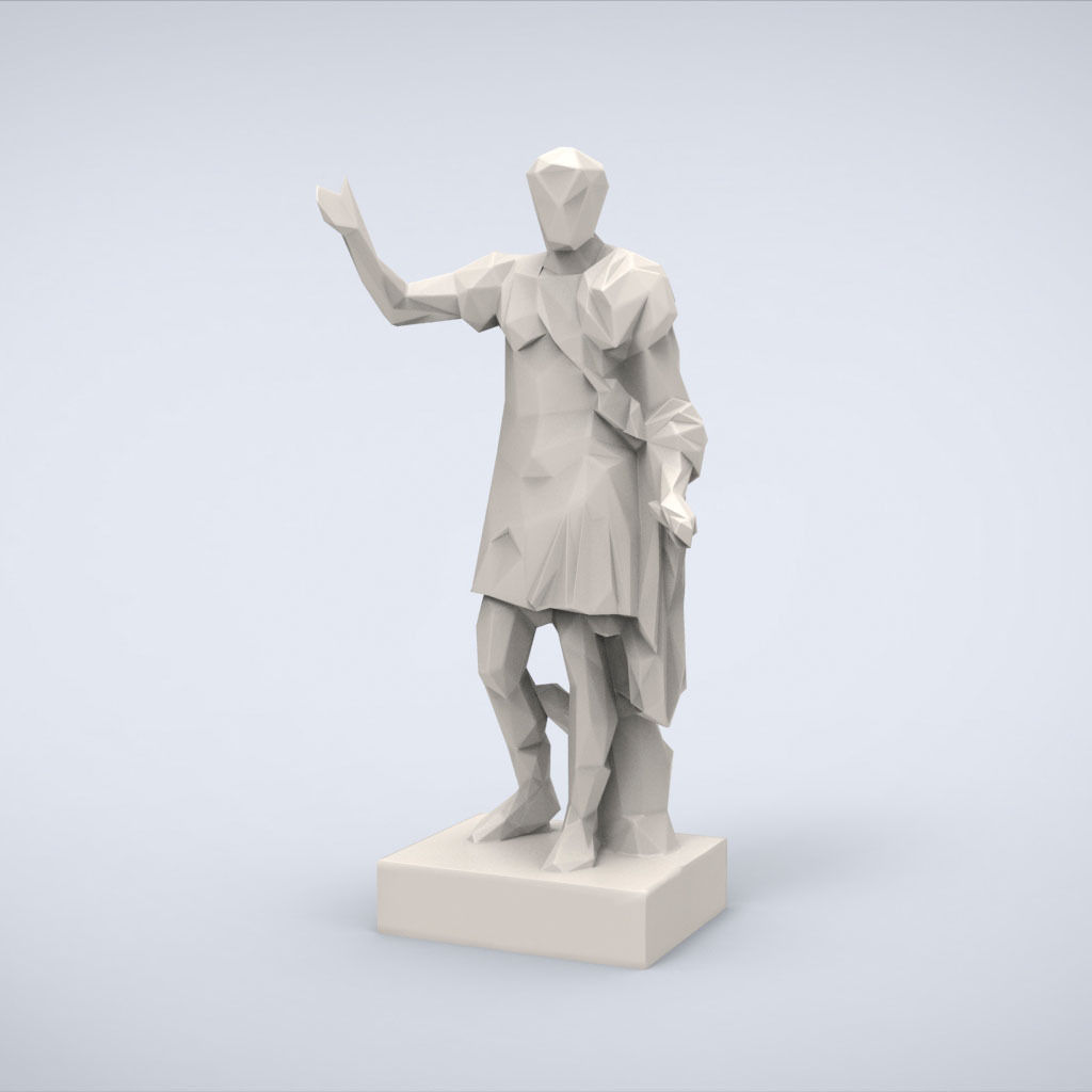 druckbare statue Trajans lowpoly-Stil Kunst miniaturen Herausforderung der Miniatur Skulptur classic die klassische low lowpoly traditionellen alten trajan Figuren Skulpturen 3D print model - Mito3D