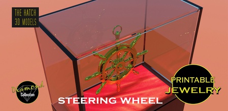 printable steering wheel pendant rudder helm nautical navigation jewelry pendants 3d print model - Mito3D