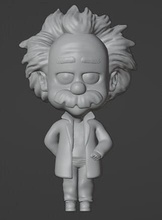 printable stylized albert einstein sculpture statue man figurine body people one games toys 3d print model - Mito3D