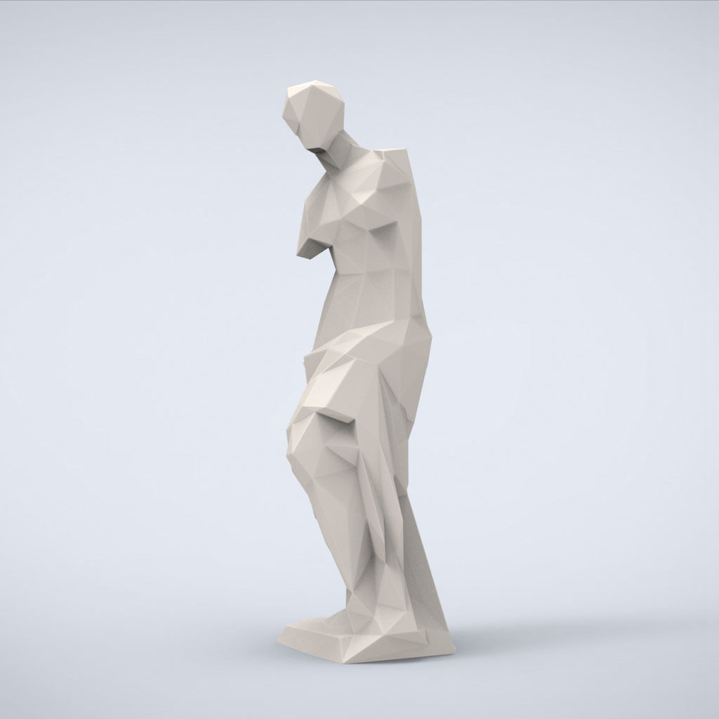 printable venus de milo lowpoly style miniature sculpture classic classical traditional statue ancient miniatures challenge art sculptures 3D print model - Mito3D