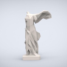 printable victory of samothrace lowpoly style miniatures challenge miniature sculpture classic classical traditional statue ancient louvre statuettes archaeology figurines art sculptures 3d print model - Mito3D