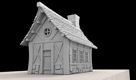 stampabile medievale Casa vermintide warhammer gioco guerra scenario cittadina villaggio 3d fantasia Giochi giocattoli tavola 3d print model - Mito3D