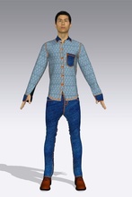 gedruckt hemd denim jeans mode kleidung schuhwerk schönheit 3d print model - Mito3D
