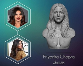 priyanka chopra 3d portrait sculpture statue visage art sculptures buste indien femme actrice 3d print model - Mito3D