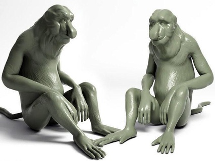 probóscide macaco animal animais narigudo humano fofa selvagem Fazenda fdm sla dlp impressão impressora miniatura brinquedo brinquedos arte esculturas 3d print model - Mito3D
