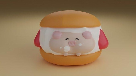 profiterole pig animal toy pet cute 3dprint 3d printer game character games toys 3d print model - Mito3D