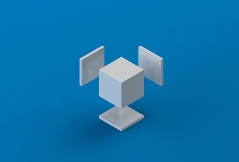 projection cube ciel art conception extérieur architectural or meubles intérieur moderne modèles mathématique science boîte 3d impression sculptures 3d print model - Mito3D