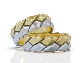 versprechen Paar Ringe einstellen Hochzeit Band Gold Schmuck Engagement Männer Ring Frauen Weiß 3d print model - Mito3D