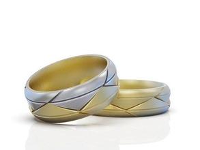 promesa anillos boda banda conjunto pareja anillo mujer oro joyería joya imprimible moda libra esterlina plata compromiso 3d print model - Mito3D