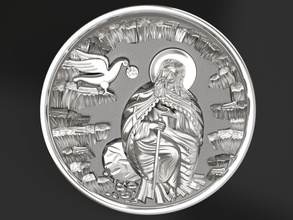 peygamber ılya madalyon takı Hıristiyanlık İncil simge kuş dekor kabartma rahatlama sanat din kolye cnc fotoğraf hermit panno hammaddesi 3d print model - Mito3D