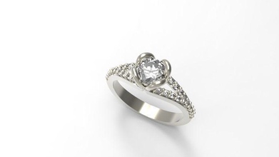 proposer bague bijoux diamant gemme mariage platine or anneaux 3d print model - Mito3D