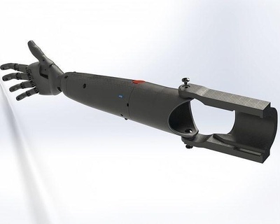 protesica braccio scienza arduino 3d cad 3dprinter protesi bionico acciaio Fai mano ingegneria 3d print model - Mito3D