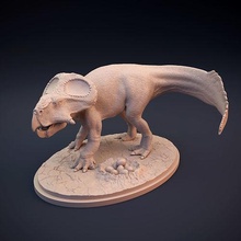 protoceratops koruma yuva amaçlanan 3d baskı keratopsid otçul dino dinozor sürüngen nesli tükenmiş yaratık kertenkele minyatür mini yazdırılabilir dnd arkadaş jurassic tarih öncesi hayvan dinos sanat heykeller 3d print model - Mito3D
