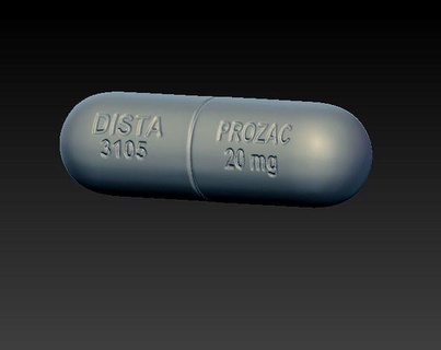 prozac pill art narcotics antidepressant prescription medicine sick medical drug sculptures 3d print model - Mito3D