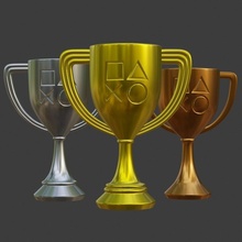 ps5 or argent bronze trophées sony playstation trophée réussite jeu vidéo jeux jouets 3d print model - Mito3D