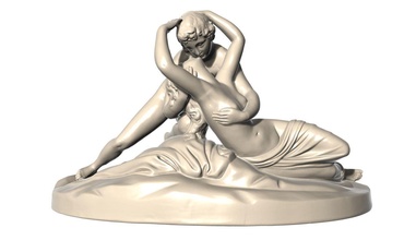 psyche wiederbelebt by amor kuss antonio canova 1757 1822 antoniocanova skulptur kunst 19th 3dprint 3dscan miniatur figur meisterstück gescannt 3d modelle scannt repliken 3d print model - Mito3D