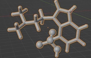 psilocibina molecola scienza atomo chimica scientifico fungo magico biologia 3d print model - Mito3D
