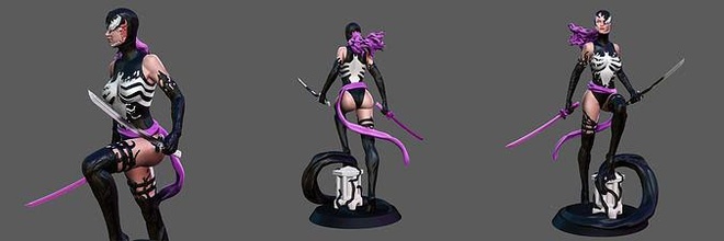 Psylocke zehir heykel nsfw versiyon 30cm hayret x Men 3d Sanat oyunlar 3d print model - Mito3D