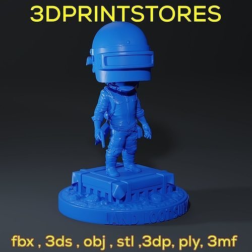 pubg bobblehead ready 3dprint print printable printing cast jewel prototyping miniature sculpture highpoly sculpt statue miniatures figurines battlegrounds games toys 3D print model - Mito3D