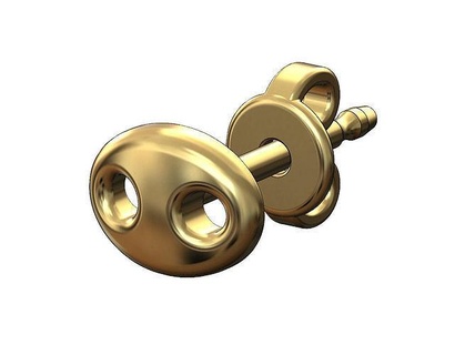 puff link stud earring puffy chain modern gold silver jewellery jewelry printable fashion bling hip hop gucci 3d model earrings 3d print model - Mito3D