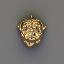 pug pingente ouro prata jóia jóias imprimível diamante anel cão animal moda engagem platina joalheria beleza pingentes 3d print model - Mito3D