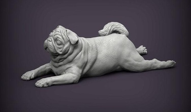 pug 3d impressão cão natureza mamífero animal escultura estatueta lembrança modelo esculpir arte esculturas estátua imprimível 3d print model - Mito3D