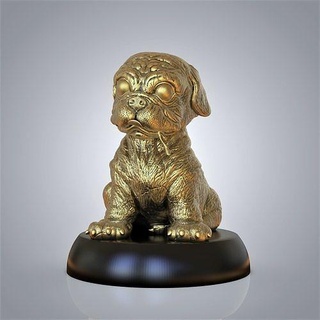 doguillo perro dorado stl 3d impresión imprimible animales arte esculturas 3d print model - Mito3D