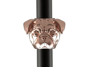 pug cane tallone braccialetto fascino 3d stampa modello animale domestico scultura terrier oro argento 3dprintble gioielleria cucciolo cagnolino collane ciondoli braccialetti pandora 3d print model - Mito3D