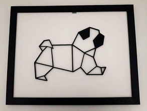 pug escultura 2d casa perro decoración de la walldecor 2dart sculpture2d diseño art 3d print model - Mito3D