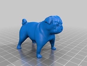 pug cane animale illustrazione natura cani animali carlino canna giochi giocattoli 3d print model - Mito3D